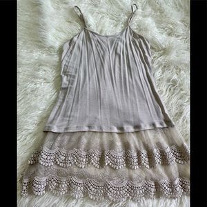 Grace & Lace Cream Crochet lace Camisole Tank ExtenderTop